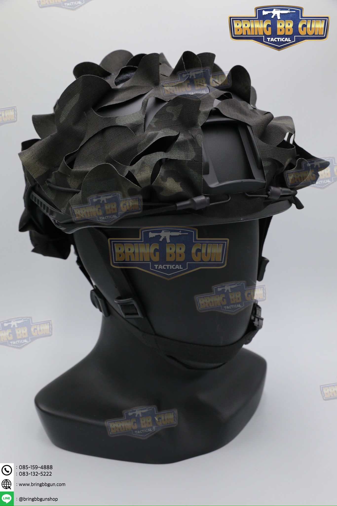 ผ้าคลุมหมวกฟาส แบบตาข่ายพราง (ผ้าคลุมหมวกสำหรับพรางตัว) (Lightweight laser cut helmet cover) (Ghillie Helmet Cover)