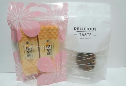 ถุงซิปก้นตั้ง แพค 50 ใบ ชมพู,ขาว 15.5x23.5+7 ซม.