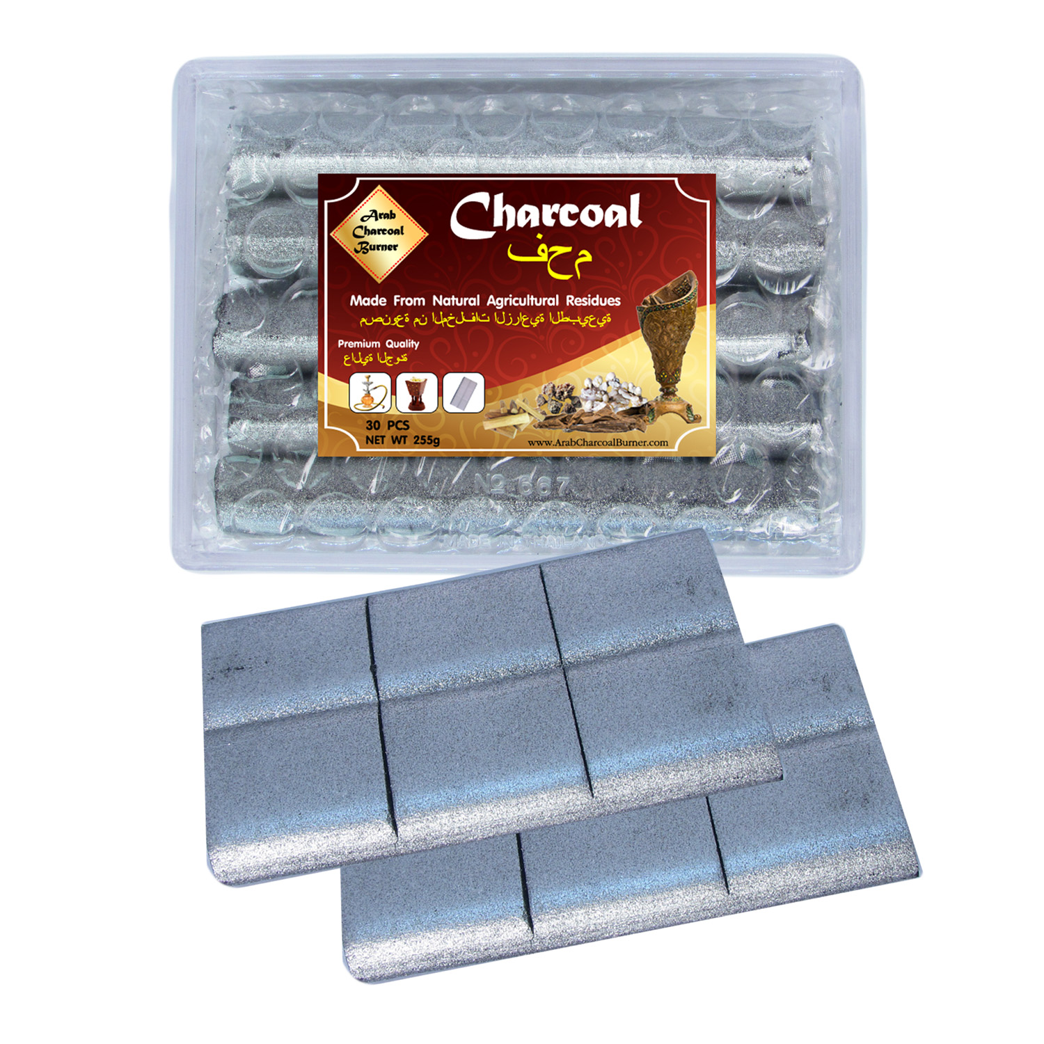 เตาเผาไม้หอม สีดำ ทอง กระถางธูป เครื่องหอมทุกชนิด ทำจากทองเหลืองแท้ + ถ่าน ถ่านเผา ถ่านไม้ ถ่านพิเศษ ชาโคล สำหรับจุดไฟเผา 1 กล่อง