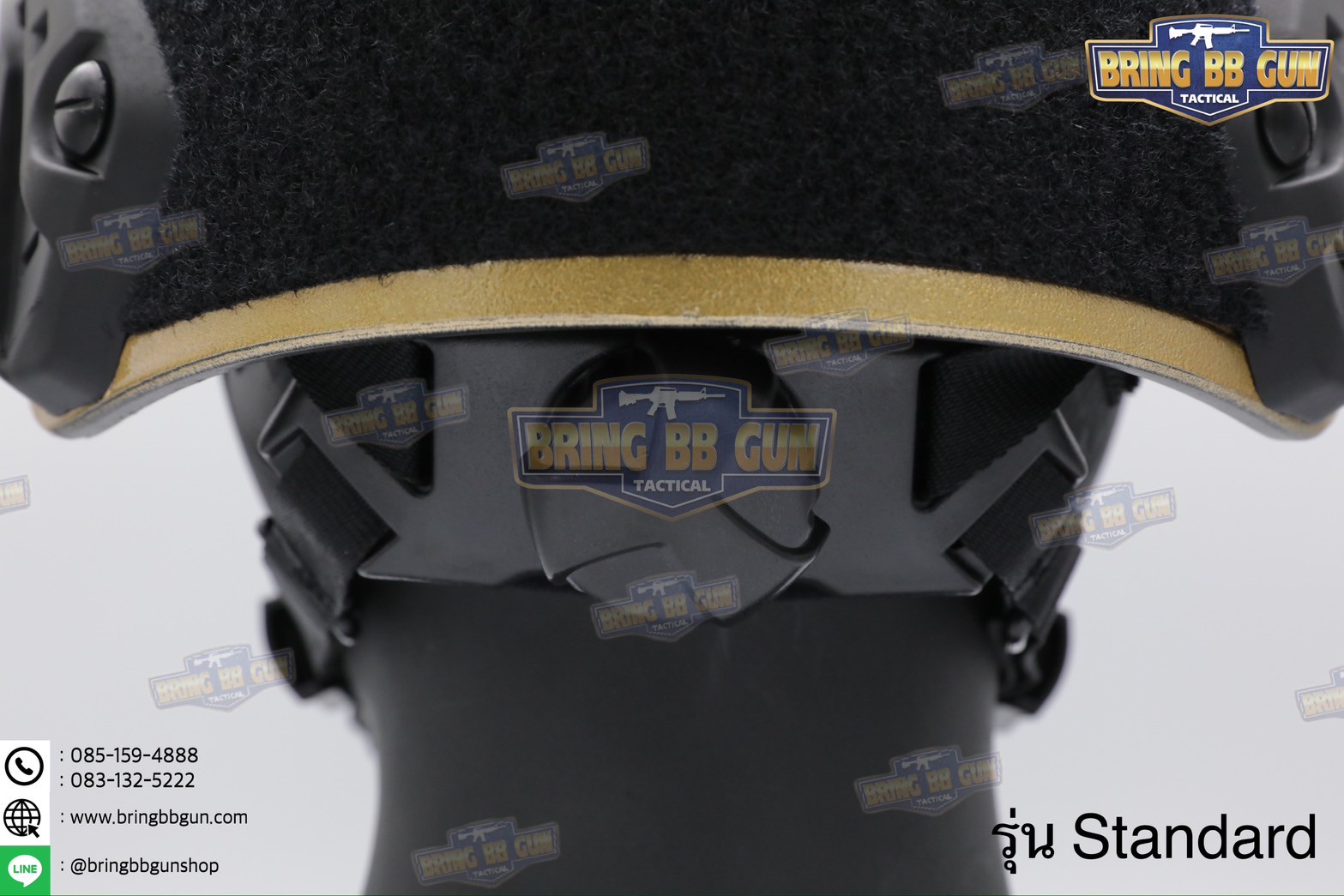 หมวกสายตรวจทรง Fast (หมวกฟาส) หมวกฟาส สีทอง-ดำ (Fast Helmet)