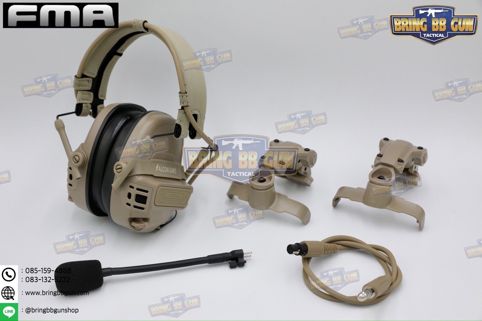 หูฟังสื่อสารตัดเสียงได้ FCS Falcon ยี่ห้อ FMA (FCS Falcon Ears Tactical Communication Headset)