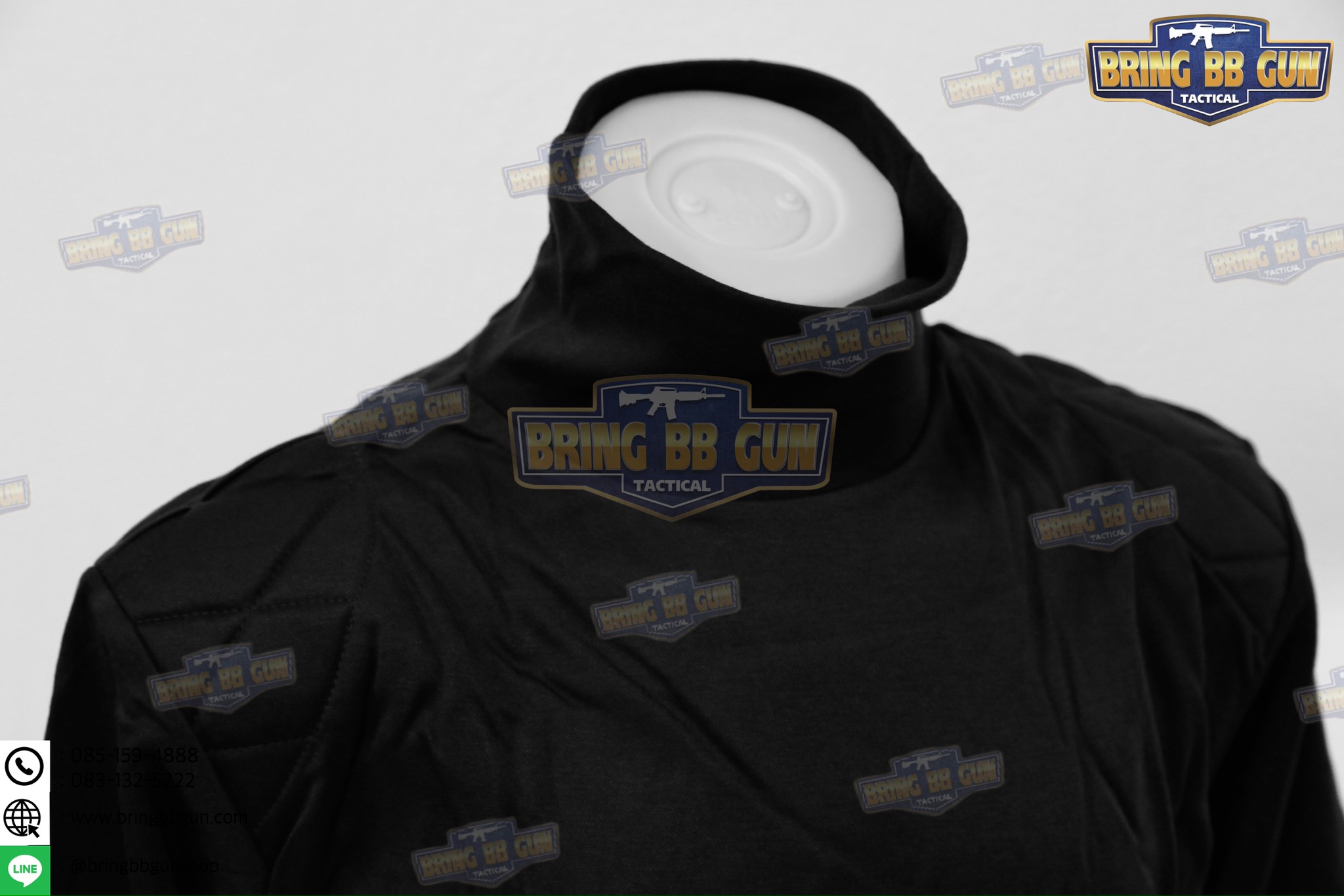 เสื้อยืดแขนยาว บุไหล่ คอเต่า (ผ้า TC)