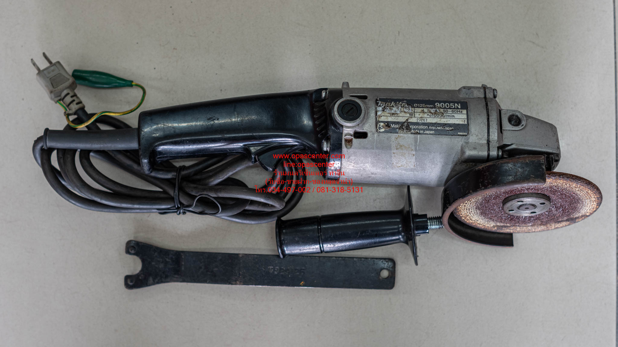 เครื่องเจียร์ไฟฟ้า 5" ยี่ห้อ Makita (JP) Angle Grinder เสื้ออลูมิเนียม 125mm รุ่น 9005N ญี่ปุ่น ของแท้ มือสอง สภาพใหม่