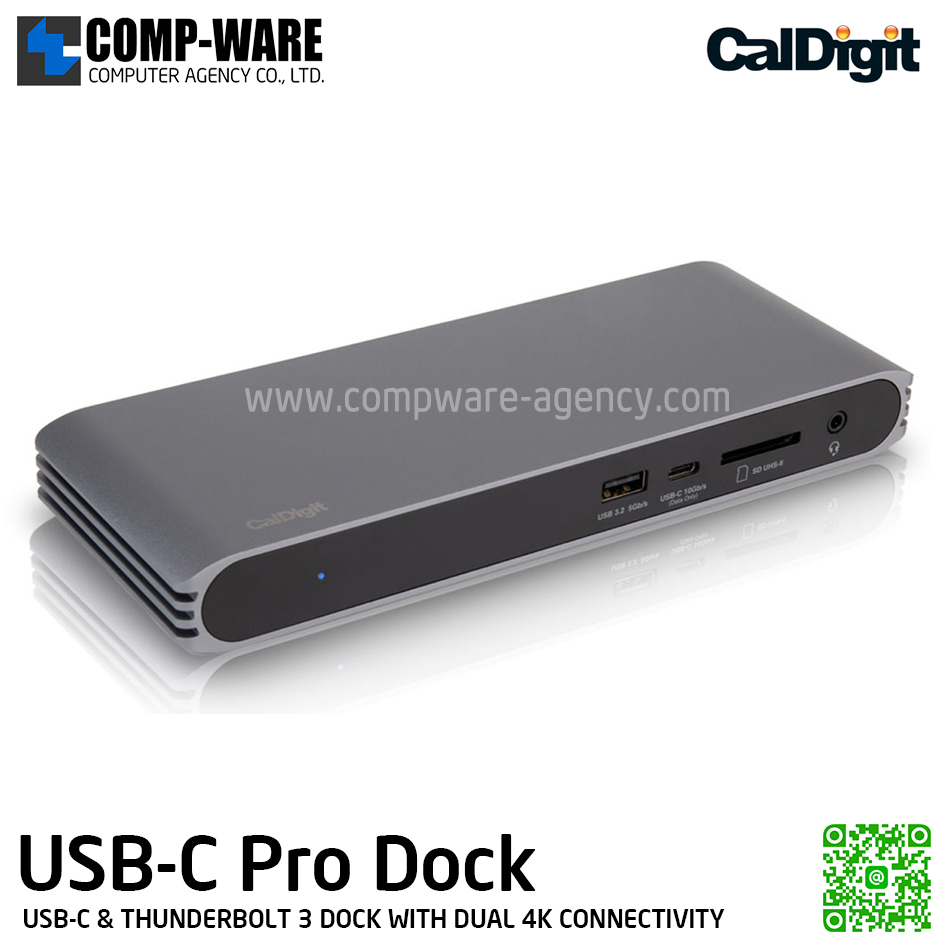 CalDigit USB-C Pro Dock - USB-C & THUNDERBOLT 3 DOCK WITH DUAL 4K CONNECTIVITY