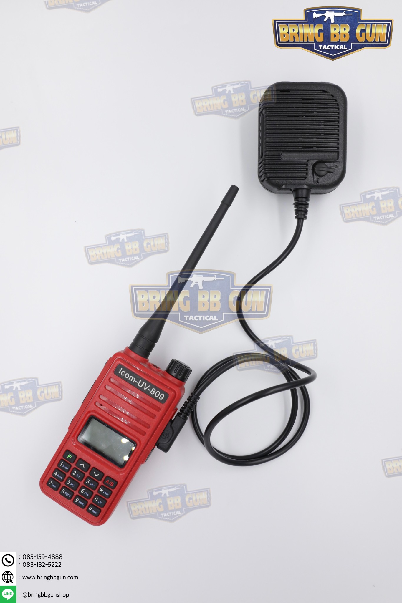 ไมค์นอกวิทยุสื่อสารแบบถือมือ ทรง USMC (ไมค์นอกวิทยุสื่อสาร) (ไมค์หัวโตวิทยุสื่อสาร) (ไมโคโฟน-ลำโพงวิทยุสื่อสาร) (PTT ที่มีลำโพง และ ไมค์ในตัว) (USMC Shoulder Mic)