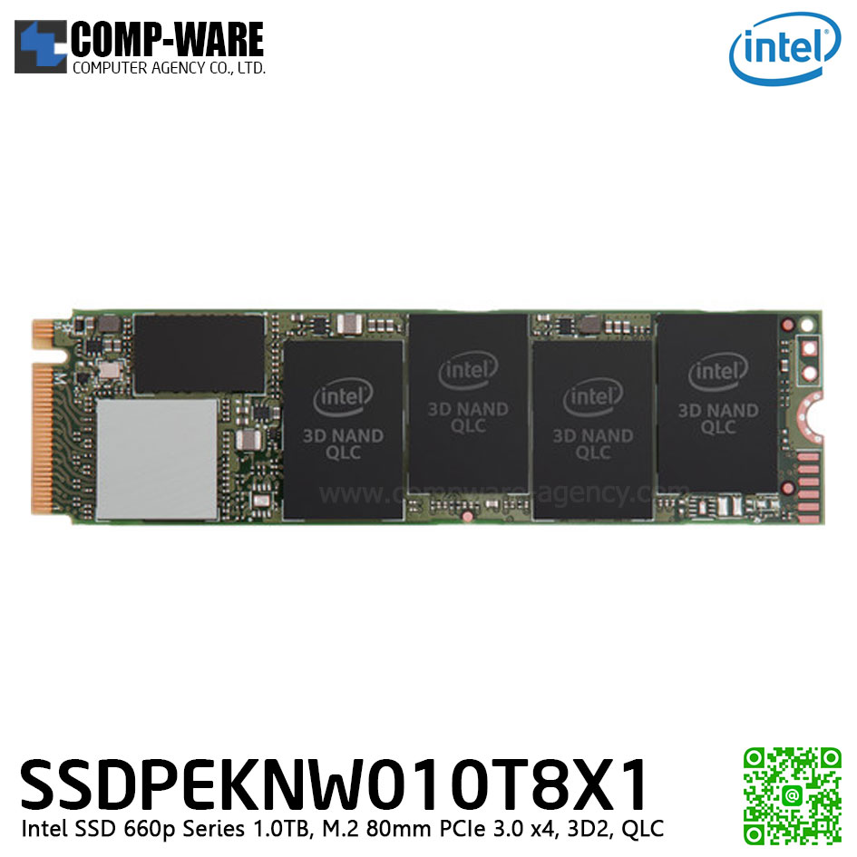 Intel SSD 660p Series ( 1TB, M.2 80mm PCIe 3.0 x4, 3D2, QLC) - SSDPEKNW010T8X1