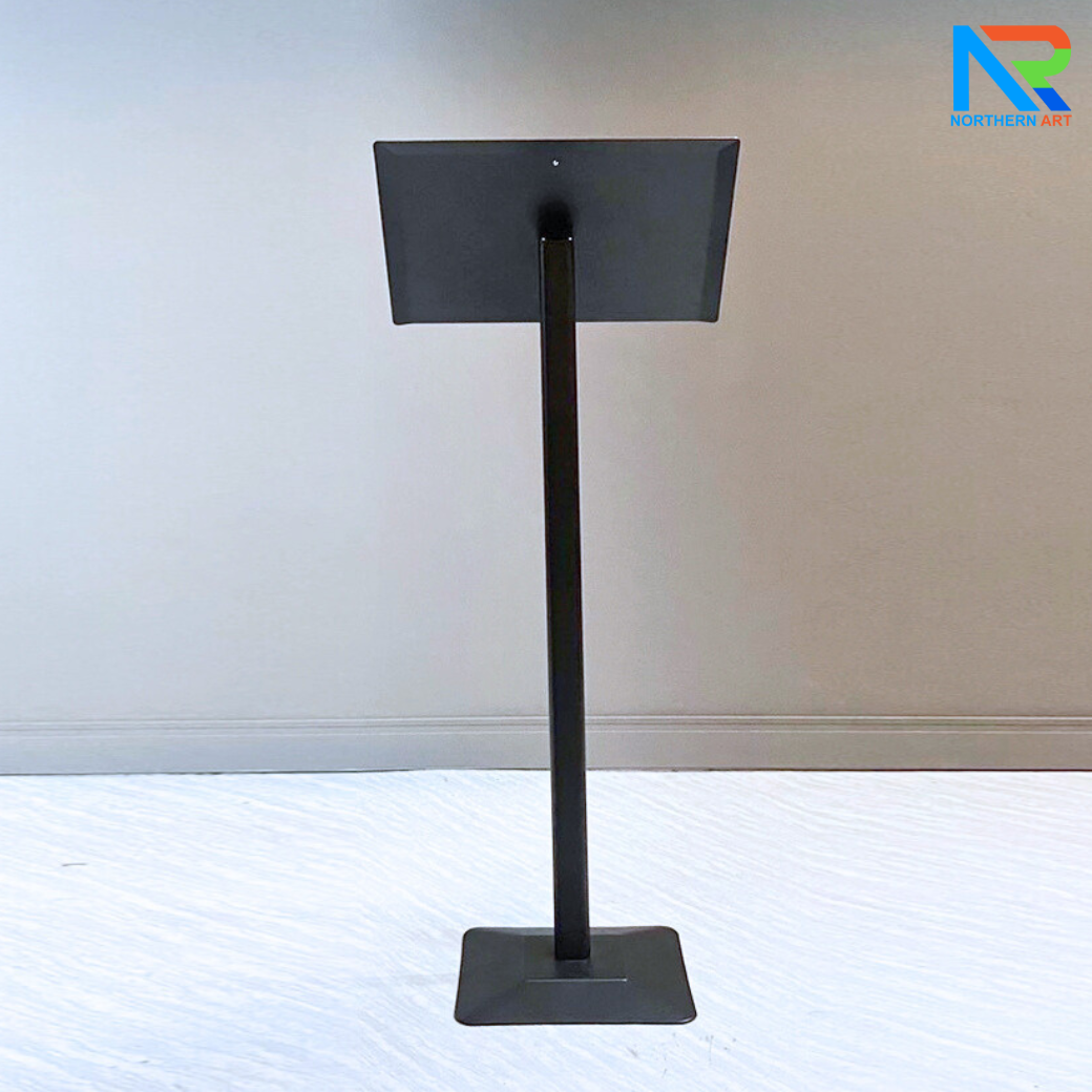 เมนูสแตนด์ สีดำ ขนาด A3 วัสดุเหล็กพ่นอบสีอุตสาหกรรม ถอดประกอบได้ พร้อมห่วงใส่เอกสาร ถอดออกได้