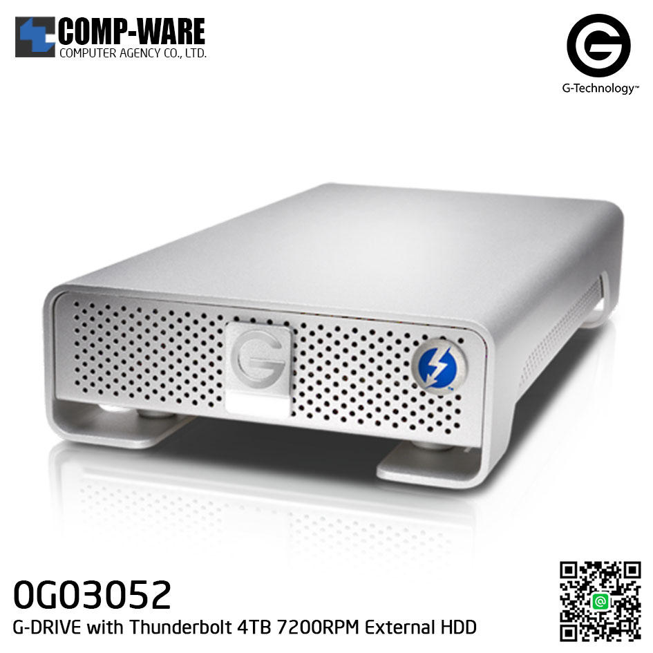 G-Technology G-DRIVE with Thunderbolt 4TB 7200RPM External Hard Drive - 0G03052