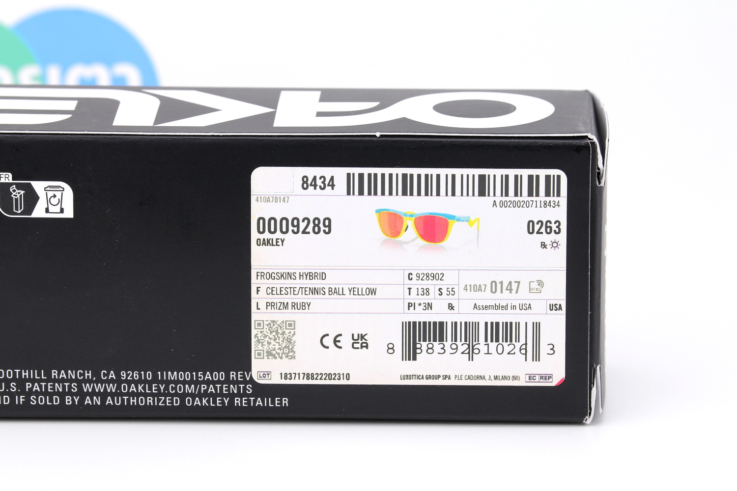 Oakley Frogskins Hybrid Prizm Ruby/Celeste-Tennis Ball Yellow SKU#OO9289-02