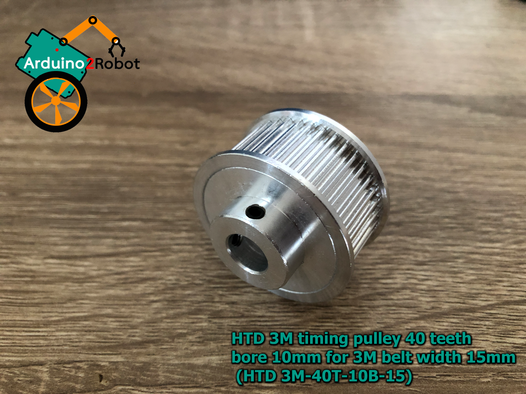 HTD 3M timing pulley 40 teeth bore 10mm สำหรับสายพาน 3M belt width 15mm (HTD 3M-40T-10B-15)