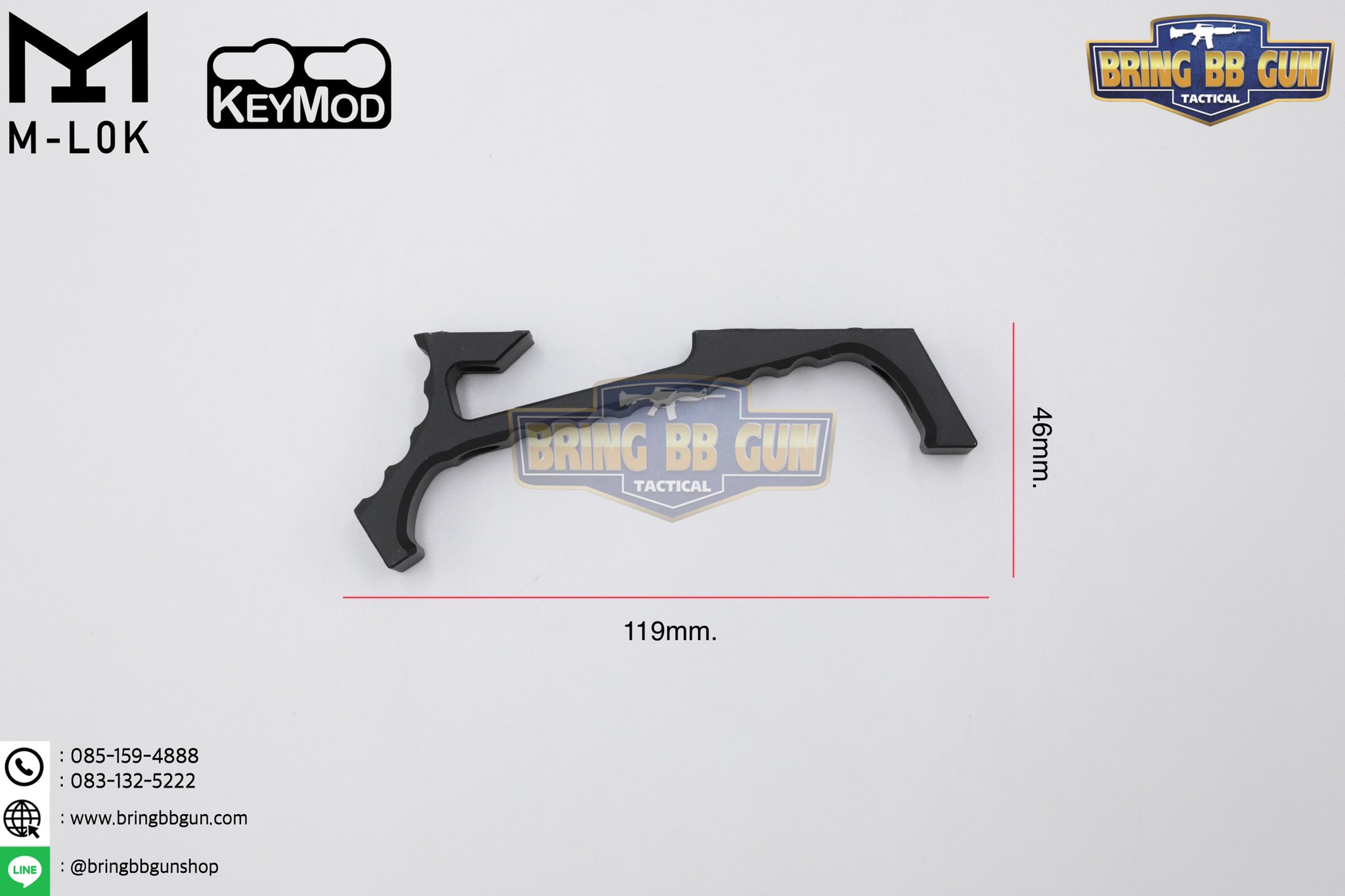 กริ๊ปมือหน้า VP23 (VP23 Tactical Angled Grip) (VP23 Tenaci Grip) (ใช้ได้กับชุดหน้าระบบราง M-Lok และ Keymod)