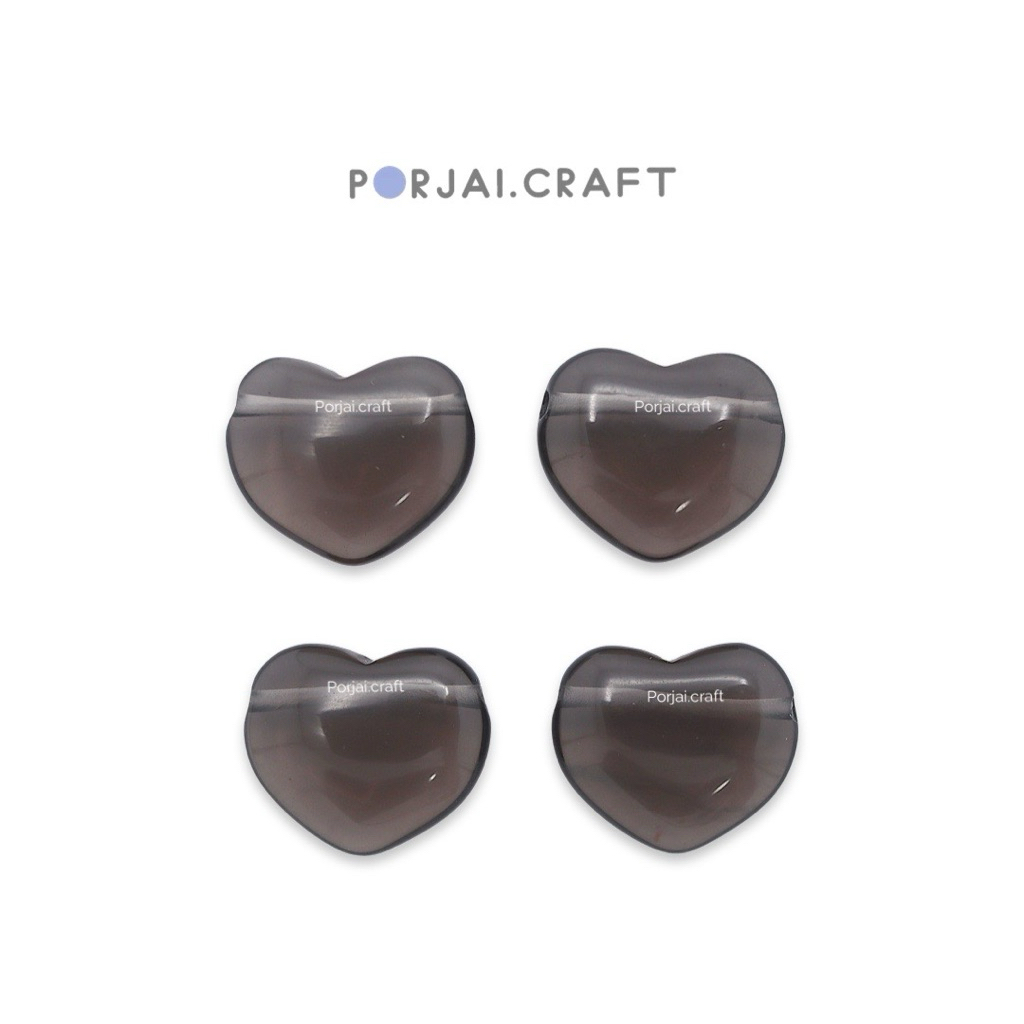 Smoky Quartz Heart Bead ลูกปัดหัวใจสโมคกี้ควอตซ์