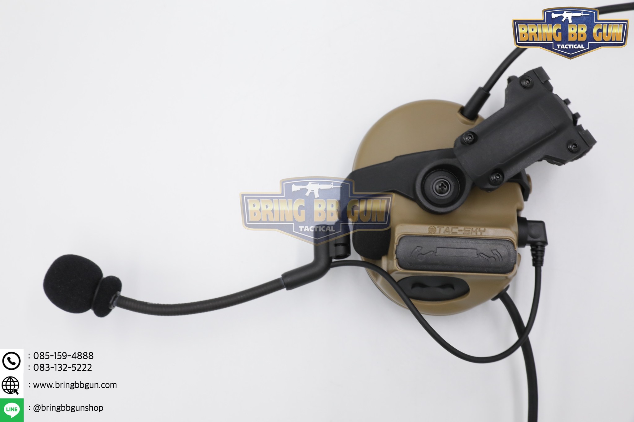 หูฟังสื่อสารตัดเสียงได้ ทรง Comtac III ยี่ห้อ Tac-Sky รุ่น หูฟังตัดเสียงพร้อมขาติดหมวกฟาส