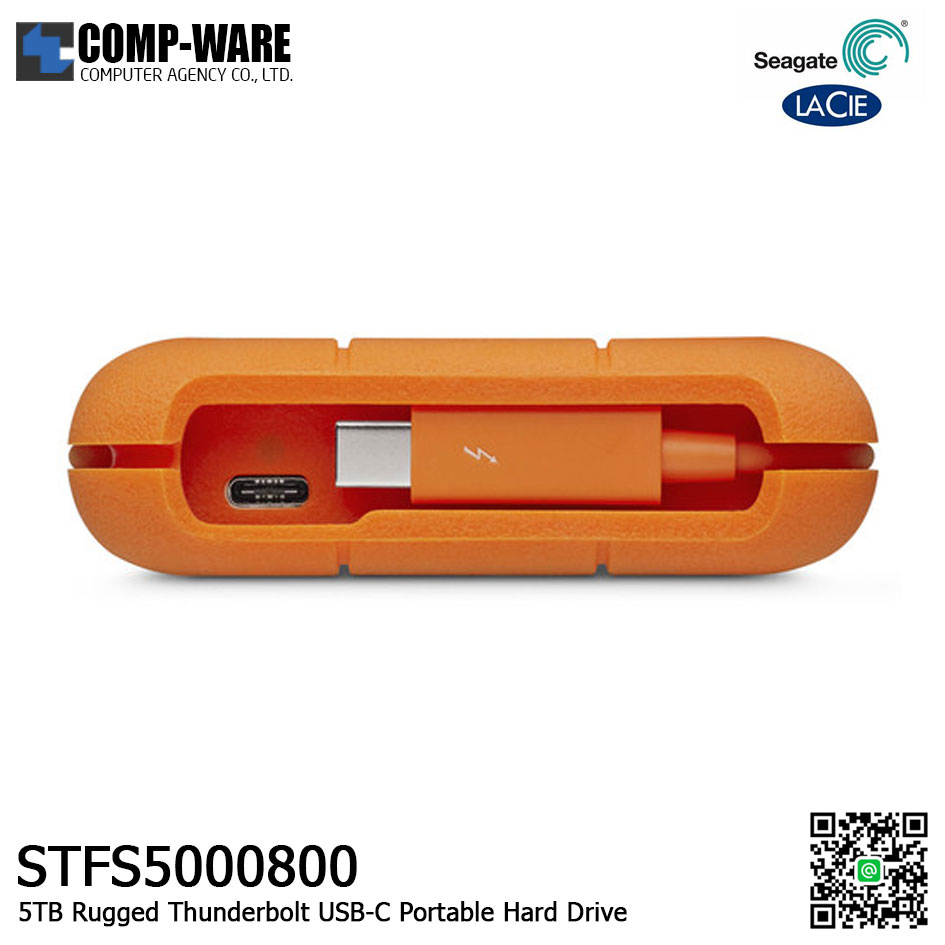 Seagate LaCie 5TB Rugged Thunderbolt USB-C Portable Hard Drive - STFS5000800