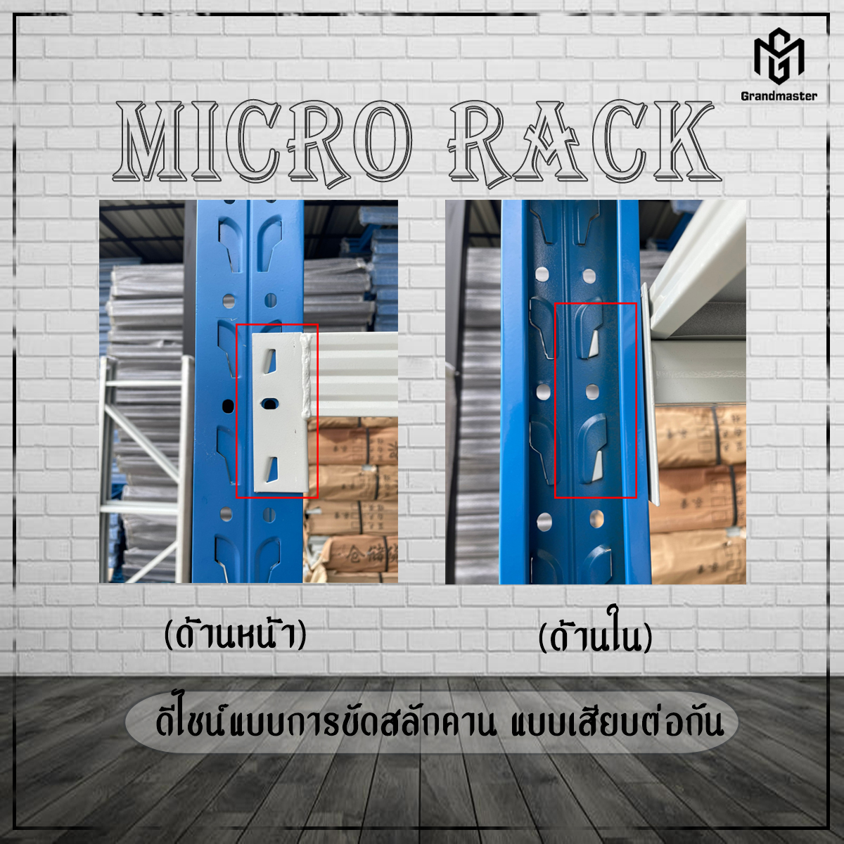 ชั้นวางสินค้า Micro Rack (ชั้นเดี่ยว Single Rack) สีทูโทน น้ำเงิน/ขาว W200 x D60 x H200 cm.
