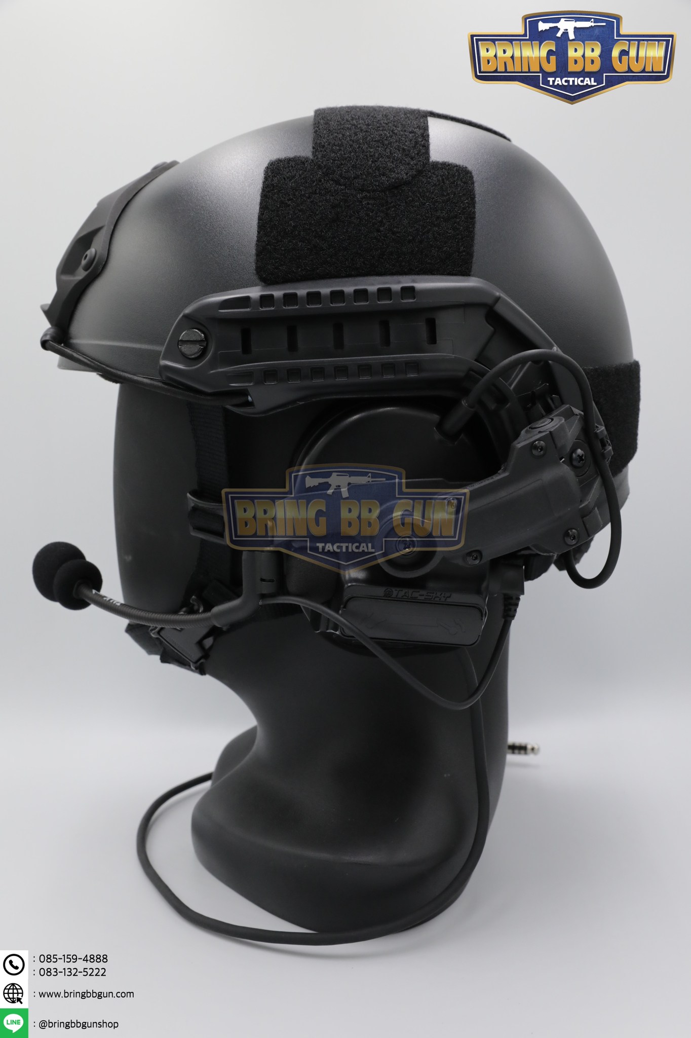 หูฟังสื่อสารตัดเสียงได้ ทรง Comtac III ยี่ห้อ Tac-Sky รุ่น หูฟังตัดเสียงพร้อมขาติดหมวกฟาส