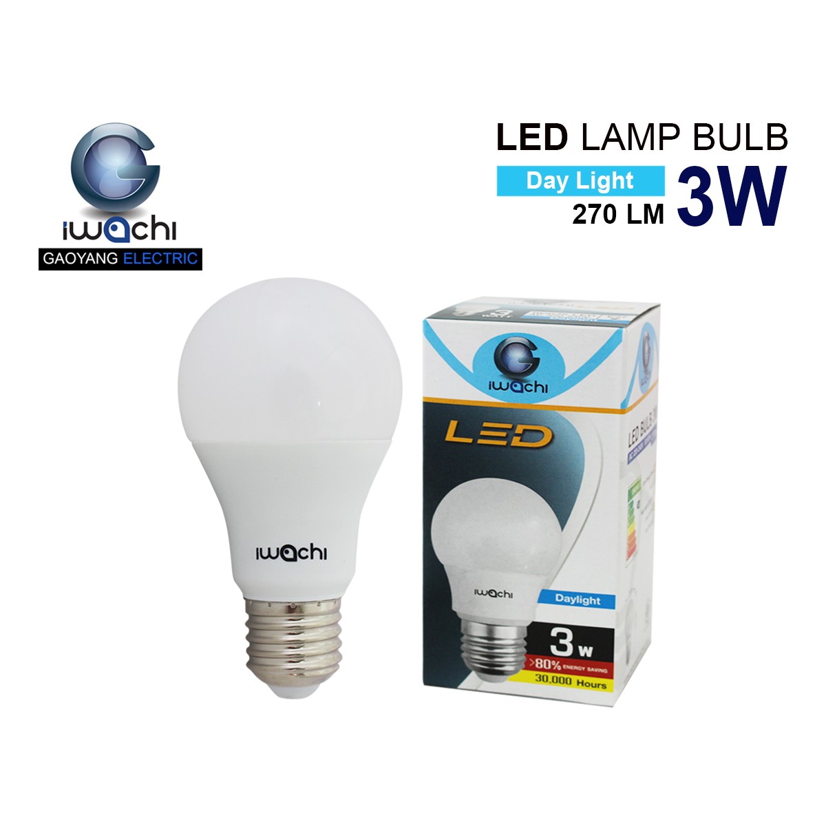 หลอดปิงปอง (รุ่นใหม่) IWC-LED-BULB-3W-WH แสงขาว