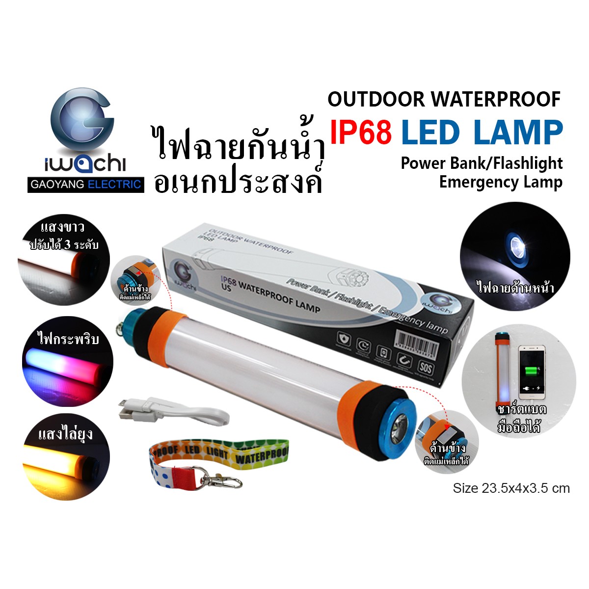 ไฟฉายอเนกประสงค์ IWC-WATERPROOF-T25