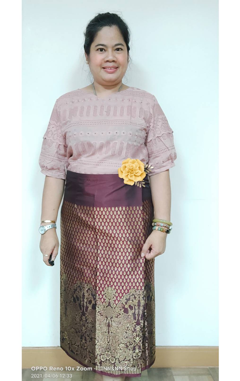 NNandNN Shop 5 0003 ผ้าถุงทรงป้ายแบบติดตะขอ 2 คู่ สั้น