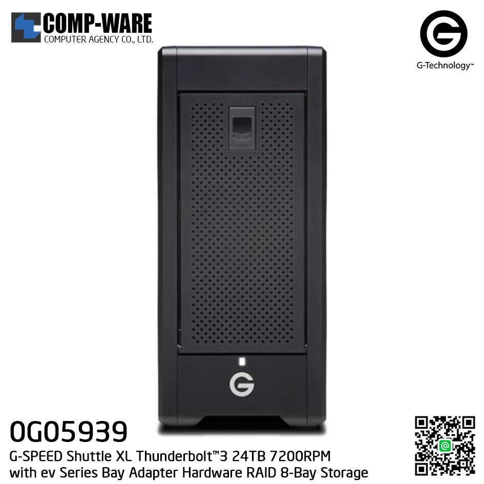 G-Technology G-SPEED Shuttle XL Thunderbolt™3 24TB 7200RPM with ev Series Bay Adapter Hardware RAID 8-Bay Storage Solution - 0G05939