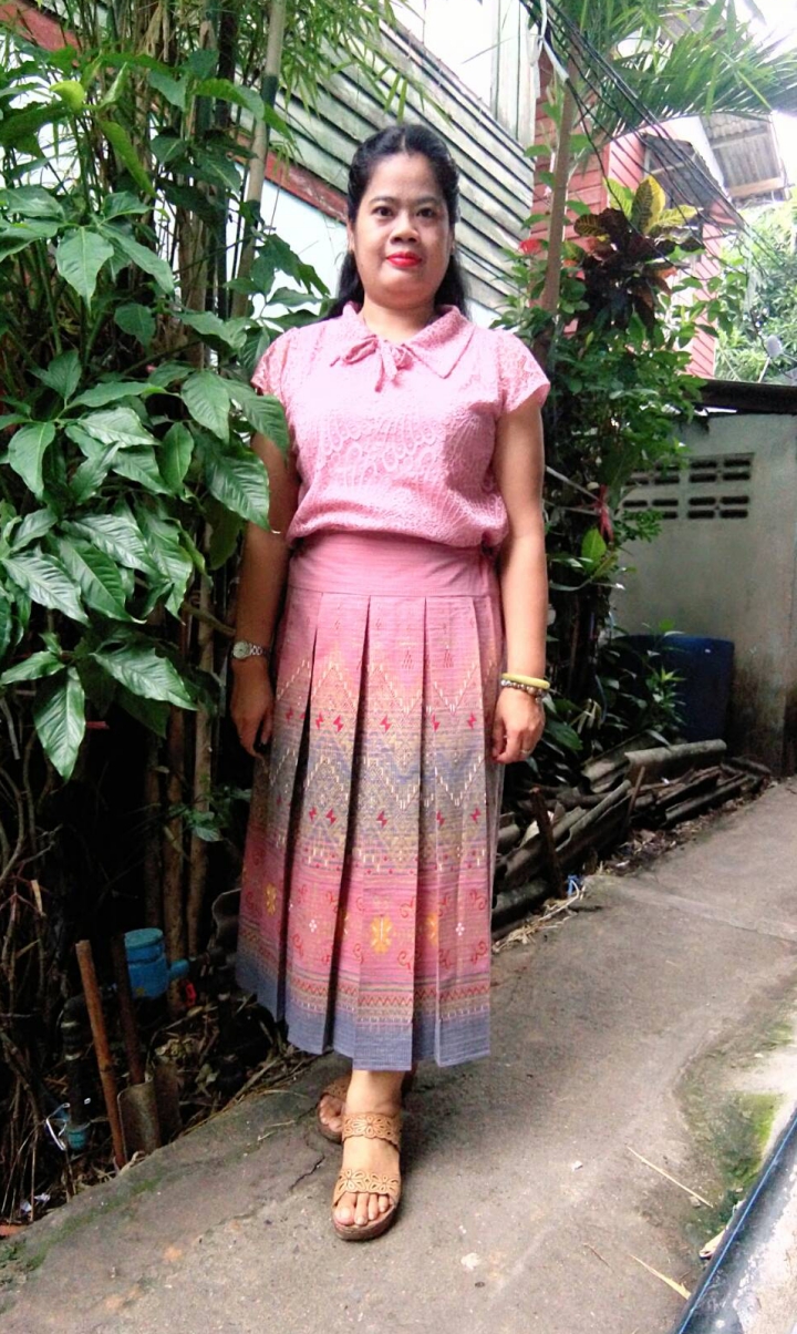 NNandNN Shop 6 0002 กระโปรงจีบทวิส ยาว หลายสี 26 36