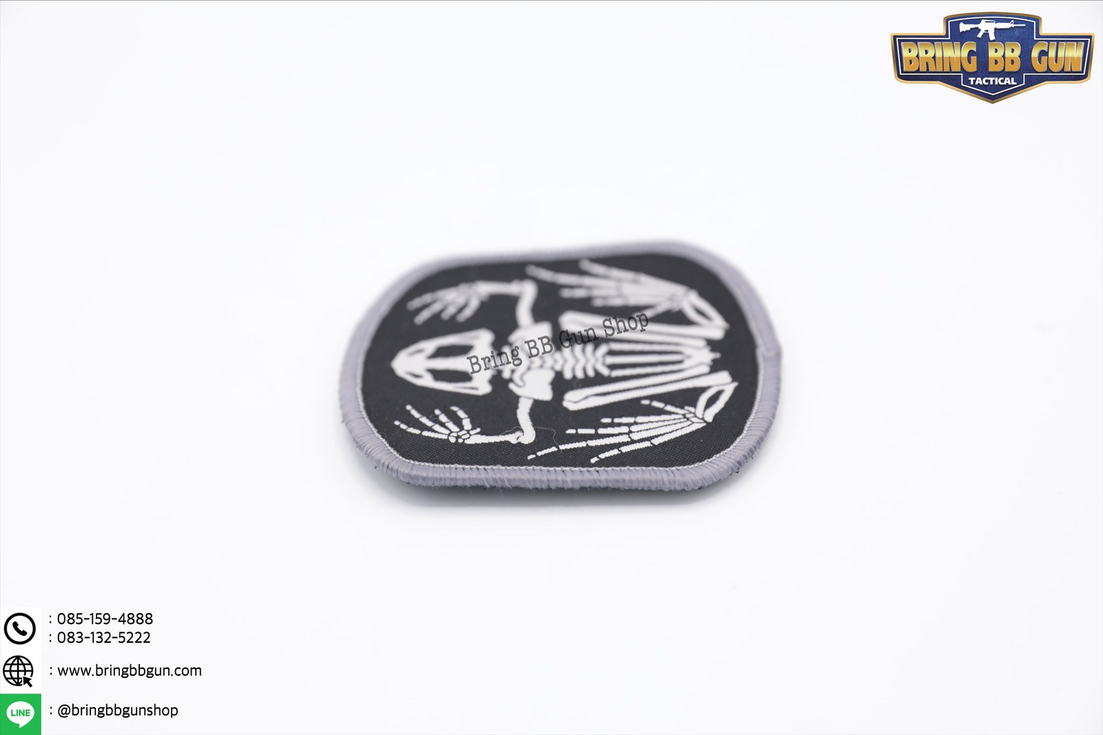 Patches (ด้านหลังมีตีนตุ๊กแก) ลาย Navy Seal Frog Skeleton (ลายโครงกระดูกกบ)