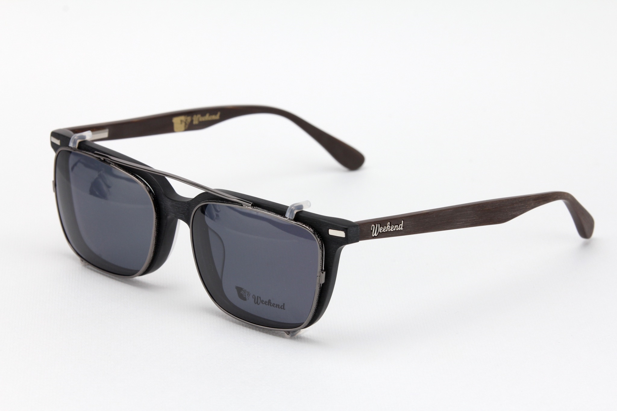 กรอบแว่นสายตาพร้อมคลิปกันแดด Weekend Cannes Black