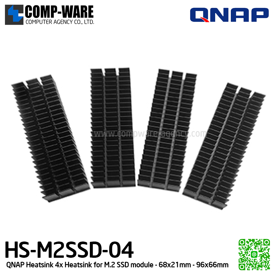 QNAP Heatsink HS-M2SSD-04 4x Heatsink for M.2 SSD module - 68x21mm - 96x66mm - Spare Part