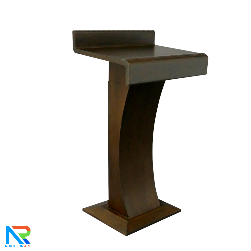 โพเดียมไม้ สีโอ๊ค ทรงโมเดิร์น TOPตรง ขนาด (W)55.5 x (L)42 cm. สูง 111 cm.