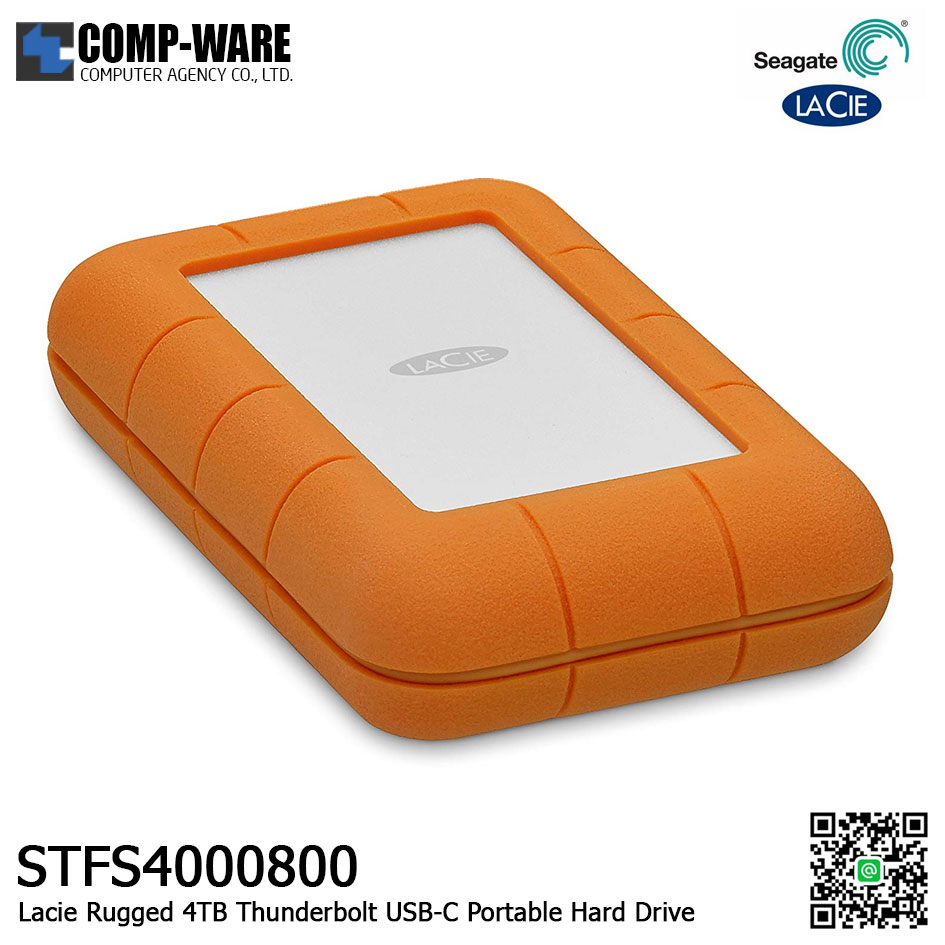 Seagate LaCie 4TB Rugged Thunderbolt USB-C Portable Hard Drive - STFS4000800