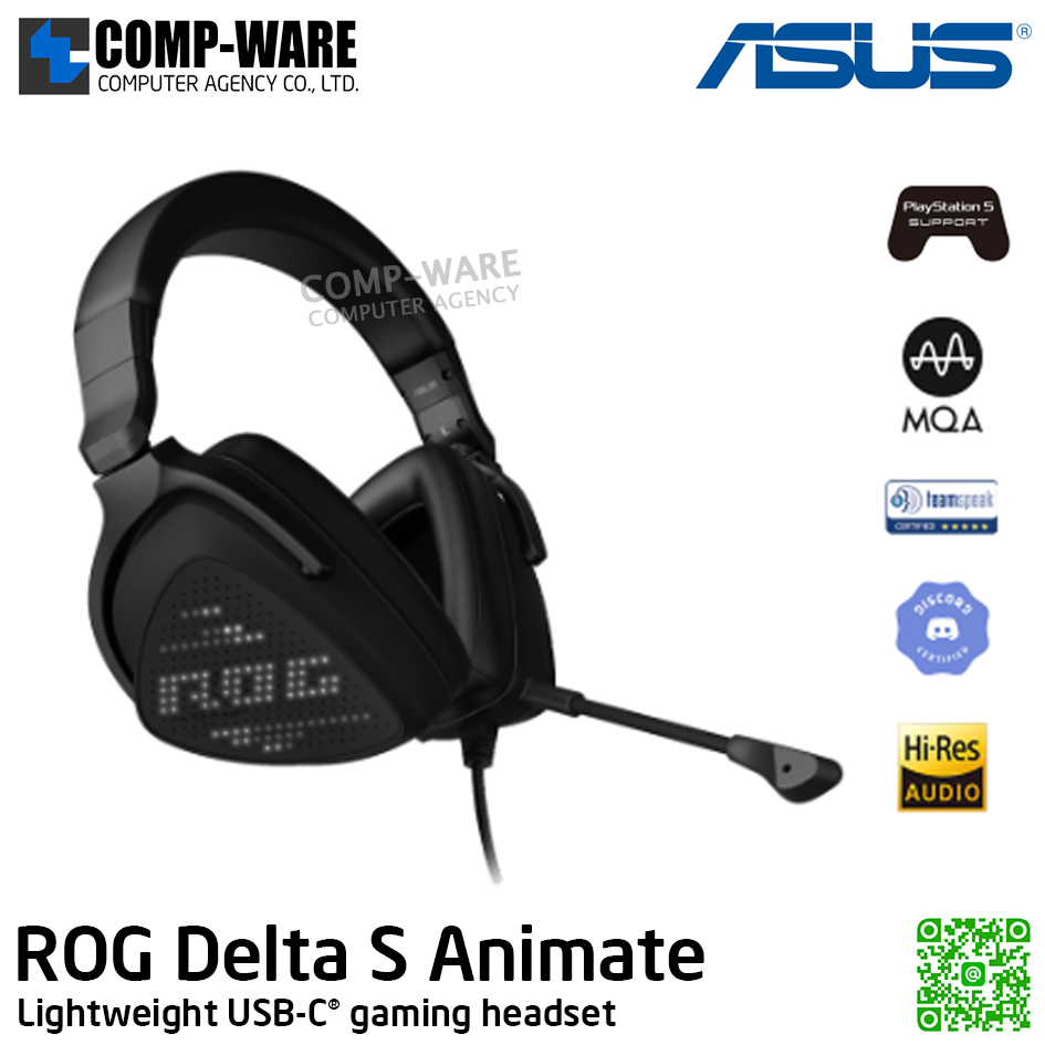 ASUS ROG DELTA S ANIMATE GAMING HEADSET - 90YH037M-B2UA00 - 2Y Warranty