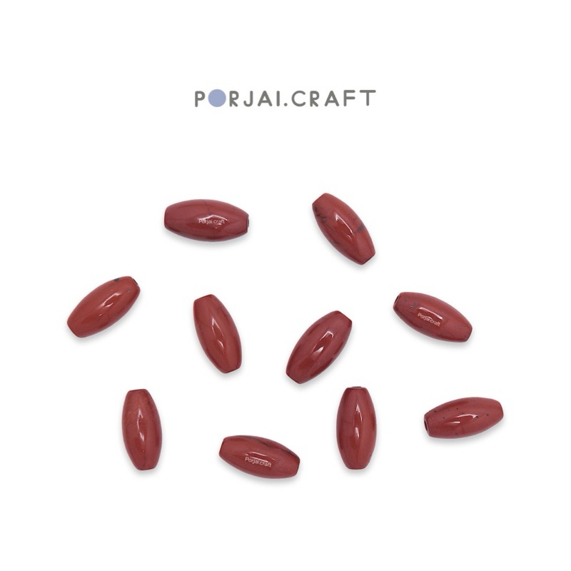 Red Jasper Oval Beads ลูกปัดแจสเปอร์ 15mm