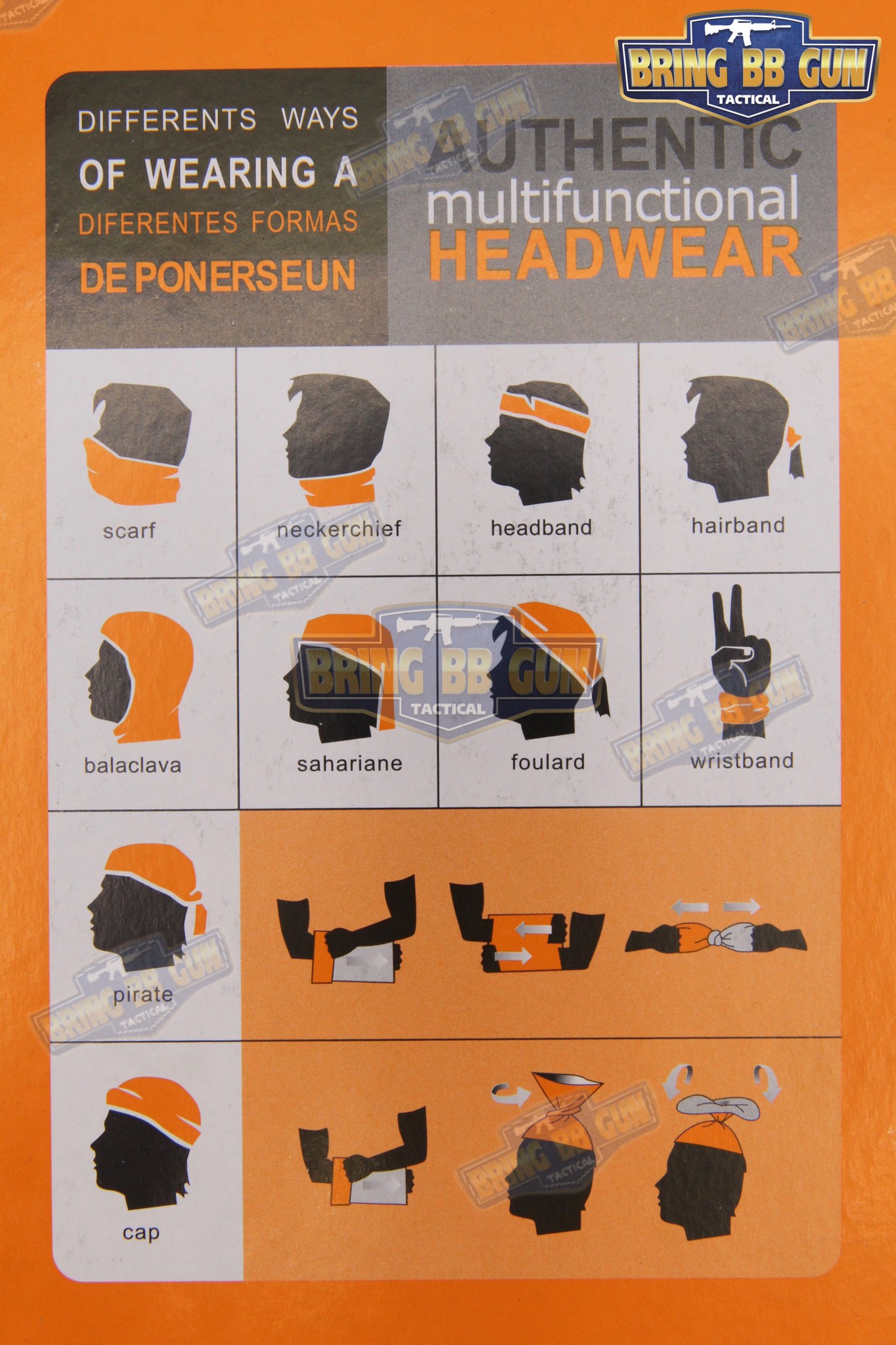 ผ้าบัฟ เนื้อCotton 100% ยี่ห้อ GZL (ผ้าอเนกประสงค์ กันแดด กันฝุ่น)