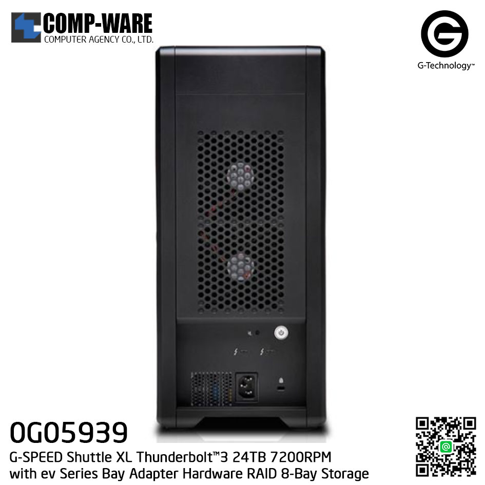 G-Technology G-SPEED Shuttle XL Thunderbolt™3 24TB 7200RPM with ev Series Bay Adapter Hardware RAID 8-Bay Storage Solution - 0G05939