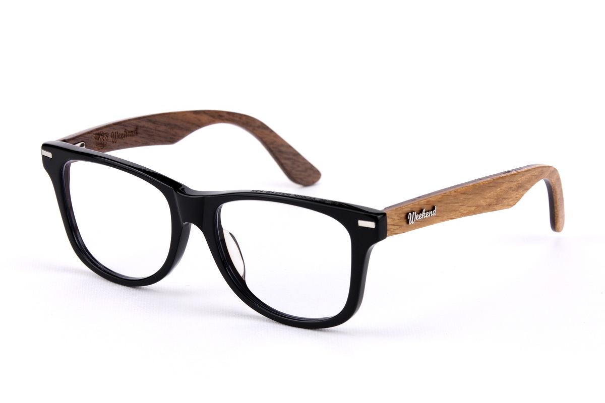 กรอบแว่นสายตาขาไม้ Weekend Duet Collection New York Black (Light)