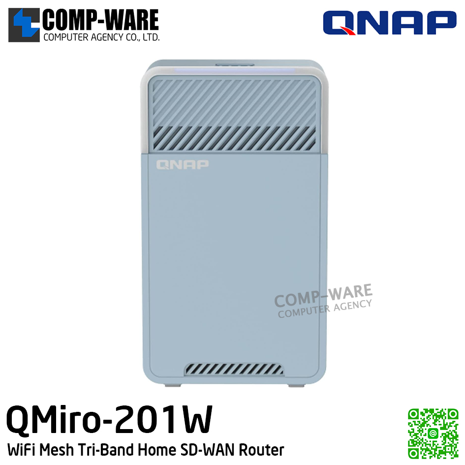 QNAP QMiro-201W WiFi Mesh Tri-Band Home SD-WAN Router / 2Year Warranty