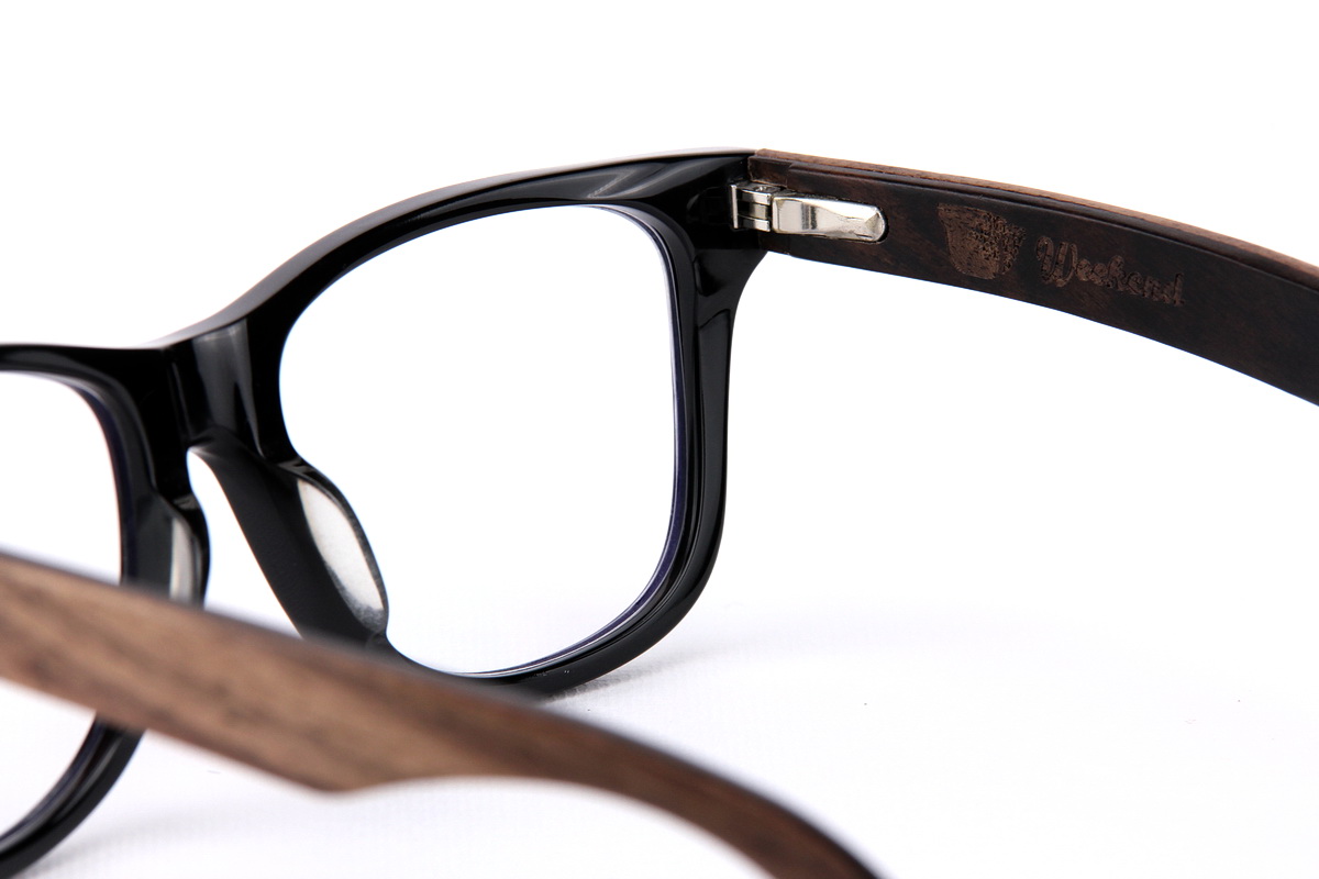 กรอบแว่นสายตาขาไม้ Weekend Duet Collection New York Black (Dark)
