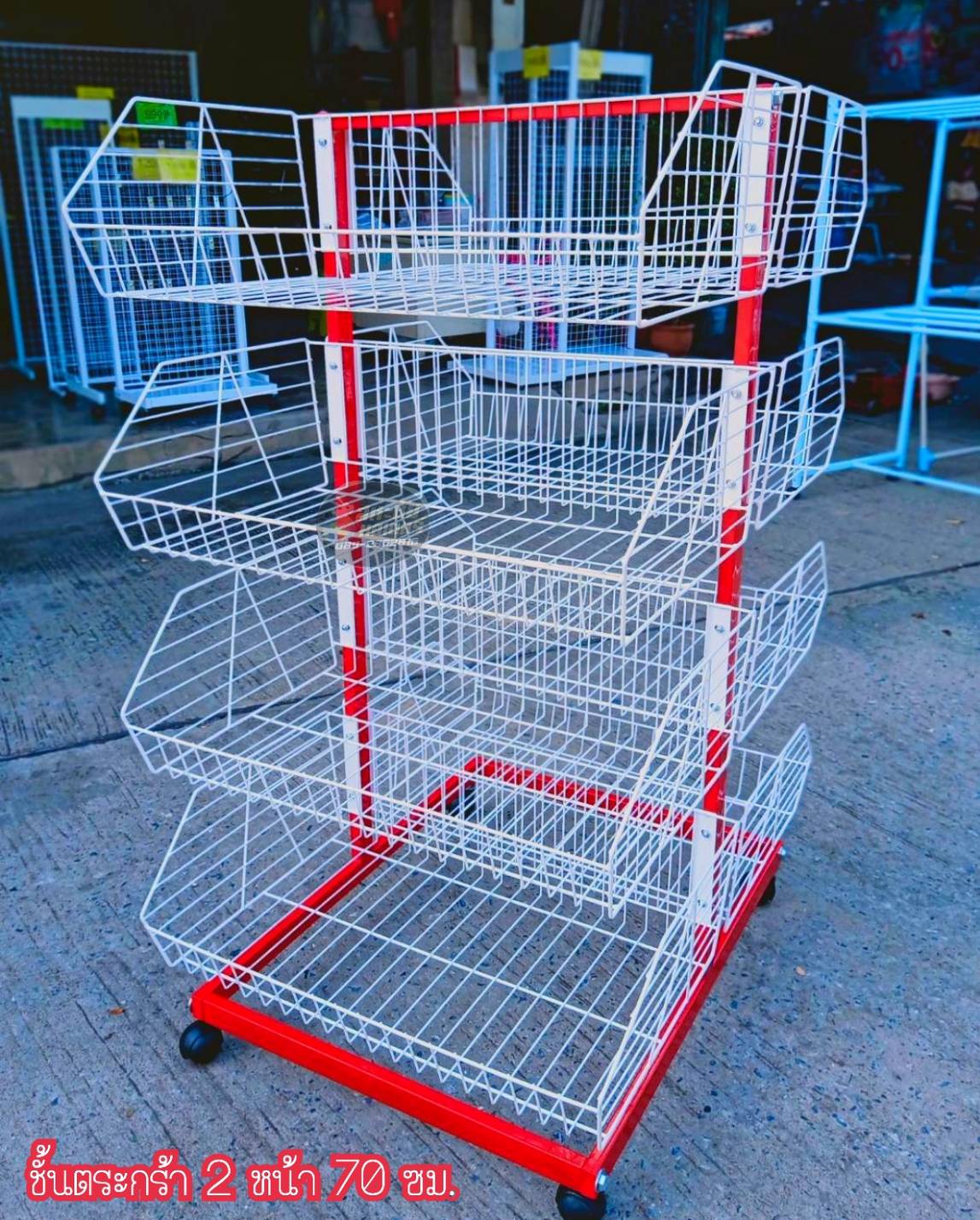 ชั้นตระกร้าวางขนม 2 หน้า แข็งแรงทนทานขนาด 70 ซม.