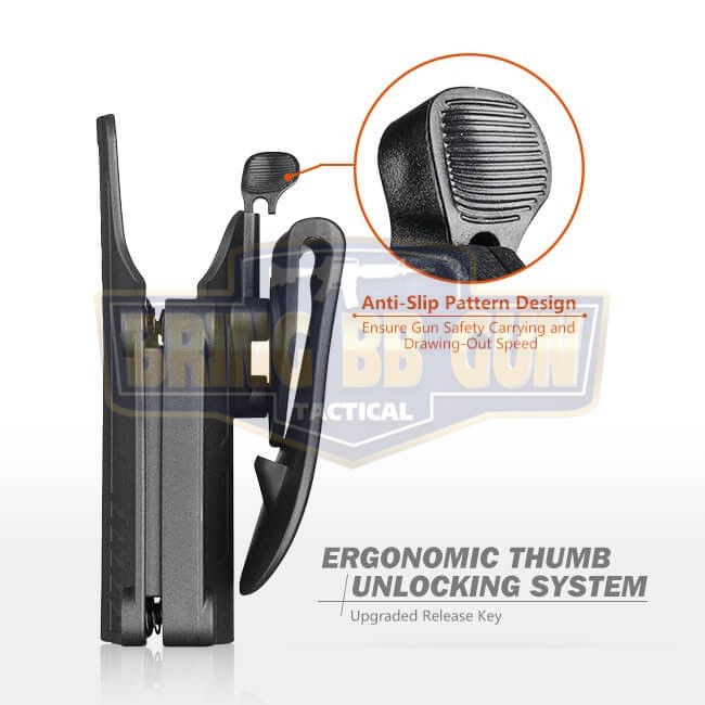 ซองปืนพกนอกปลดนิ้วโป้ง Universal ยี่ห้อ Cytac รุ่น Mega-Fit T Holster (Cytac Mega-Fit T Holster) (Thumb Release Button Holster) (ซองปืนพกนอกใส่ปืนได้หลายรุ่น)