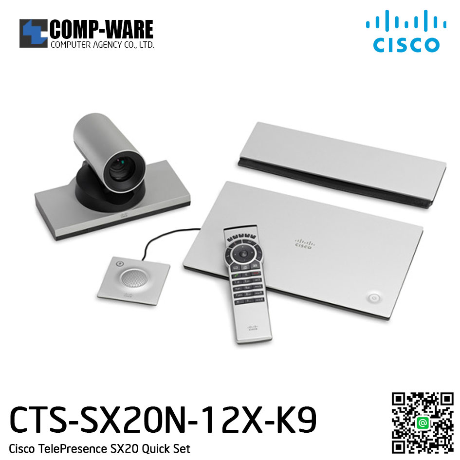 Cisco TelePresence SX20 w/ 12x Cam, 1 mic, remote and CE9 - Lead time extended CTS-SX20N-12X-K9 Z270-WS