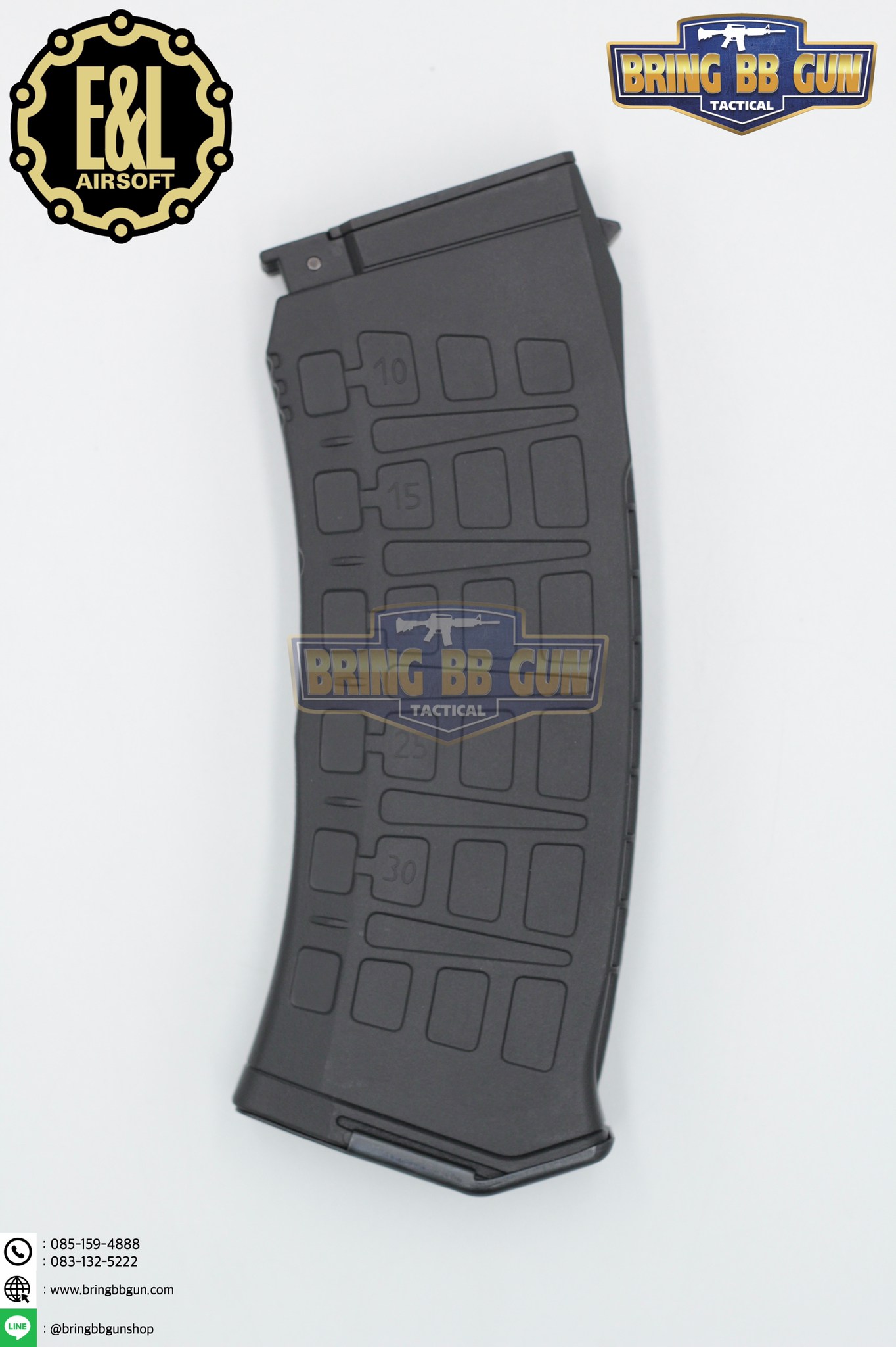 แม็กกาซีน DMAG AK12 ยี่ห้อ E&L แบบstand(ไม่ต้องปั่น) ทรง บอดี้พลาสติก (AK Mid-cap magazine)