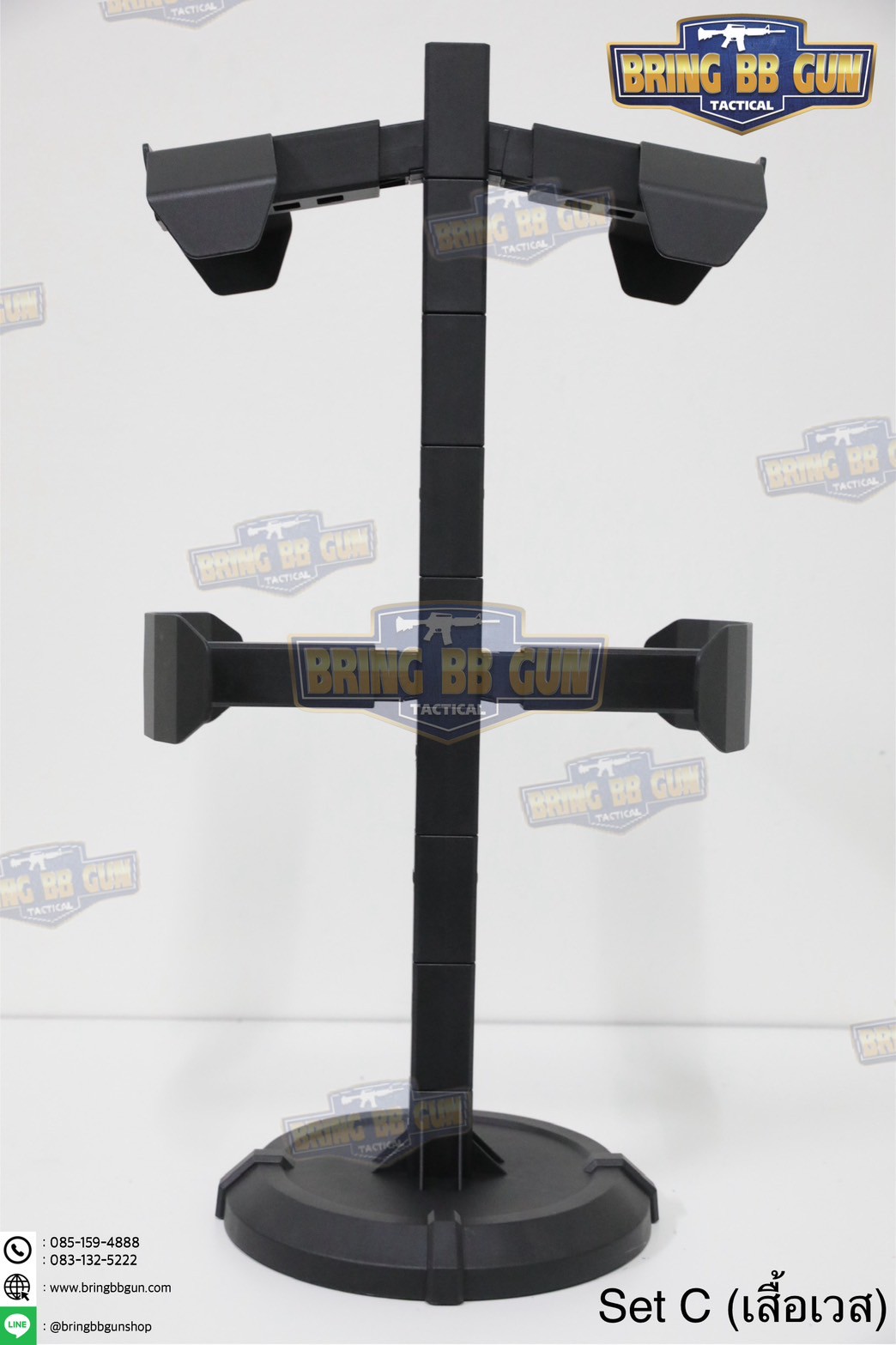 แท่นวางหมวก-เสื้อเวส-เข็มขัด (เสาแขวนหมวก-เสื้อเวส-เข็มขัด) (ที่แขวนอเนกประสงค์) (Equipment Display Stand)