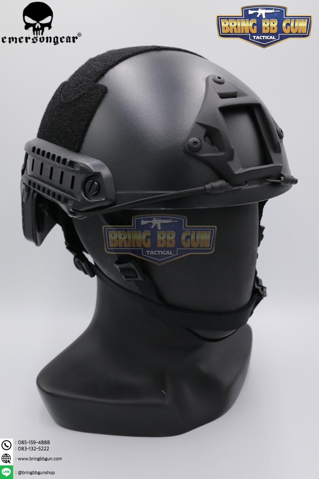 หมวก Fast ยี่ห้อ Emerson + ผ้าคลุมหมวก รุ่น ปรับท้ายทอยได้ (Fast Helmet MH type)