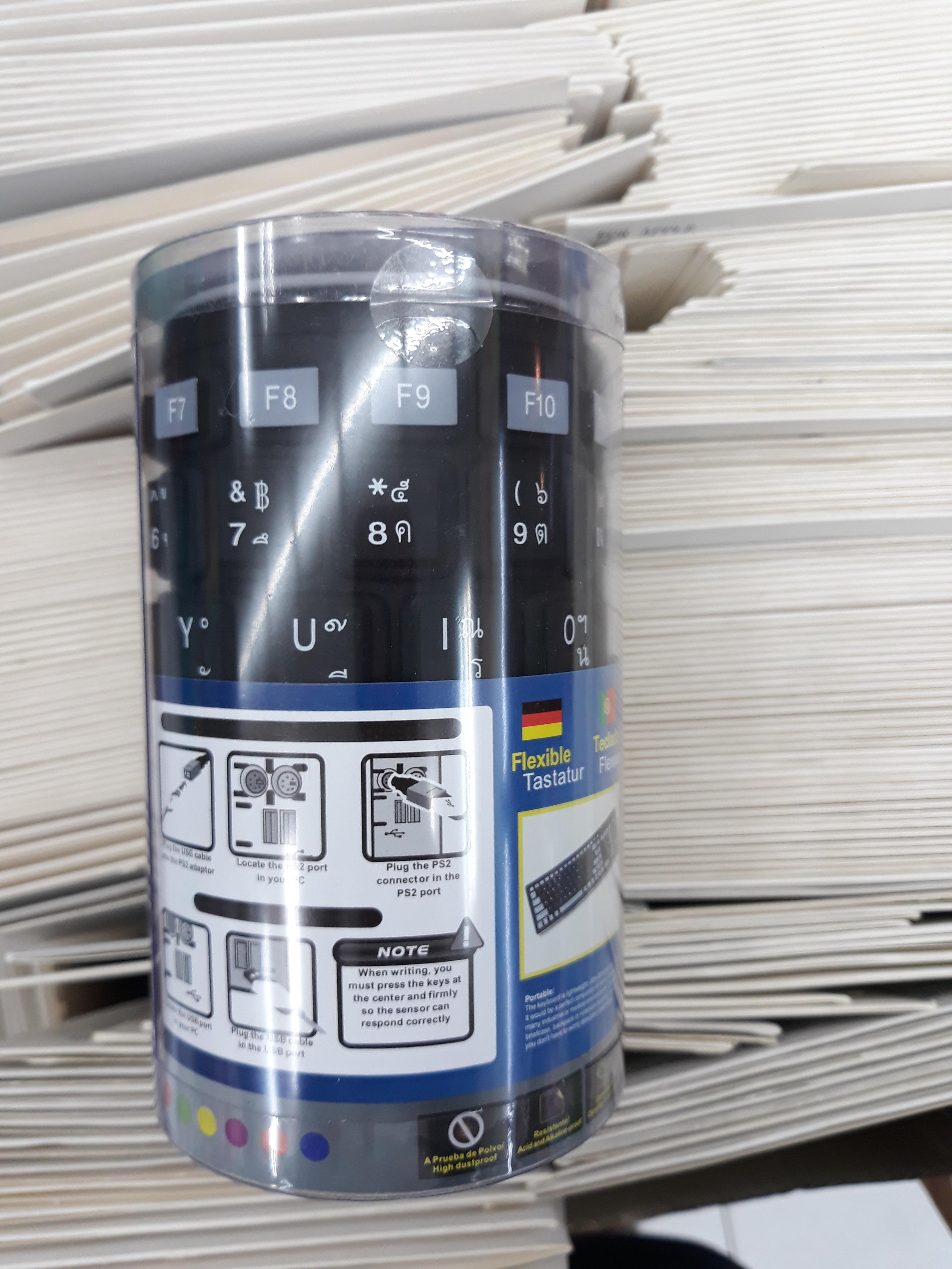 สำหรับ PC คีย์บอร์ดยางกันน้ำ สำหรับคอมพิวเตอร์ ต่อด้วย USB