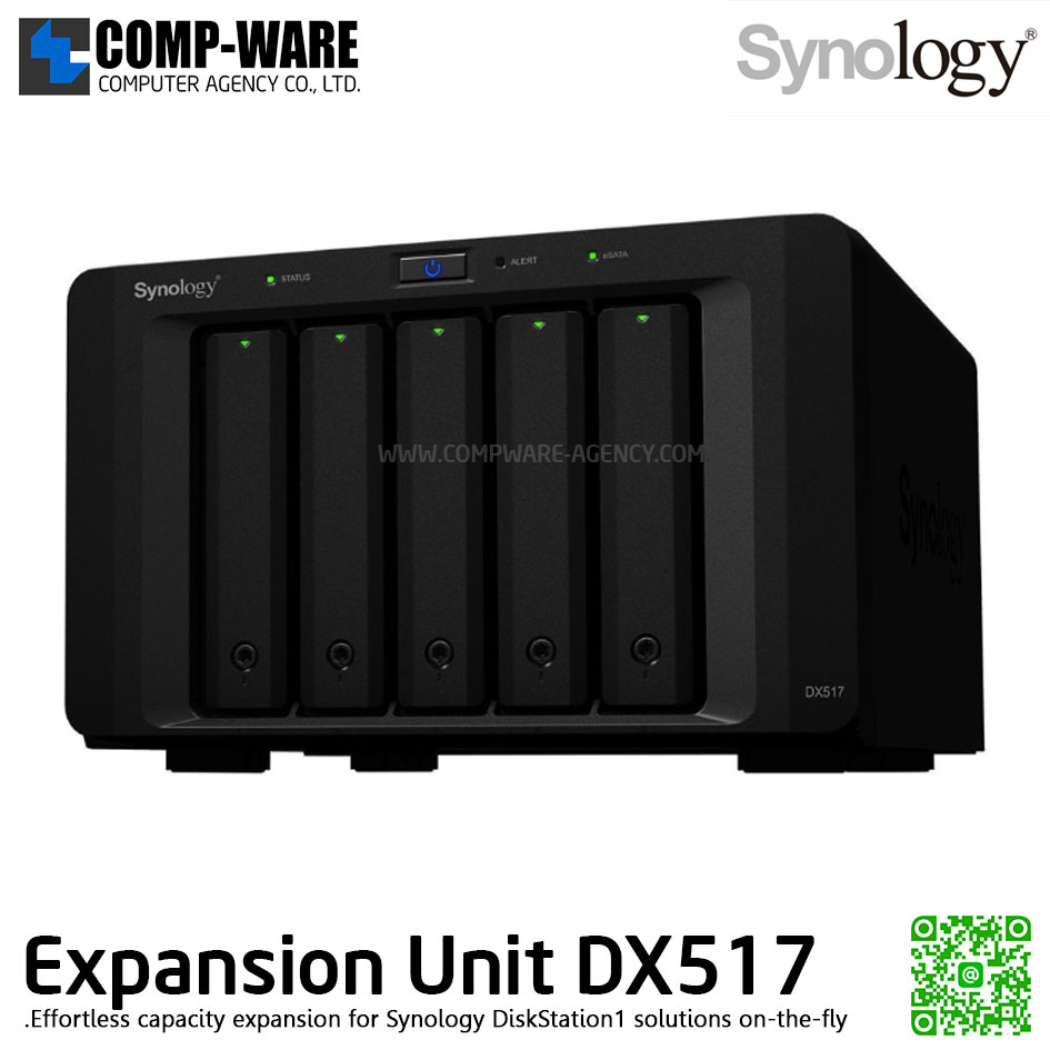Synology Expansion Unit (5-Bay) DX517 / No HDD / 3 Year Warranty