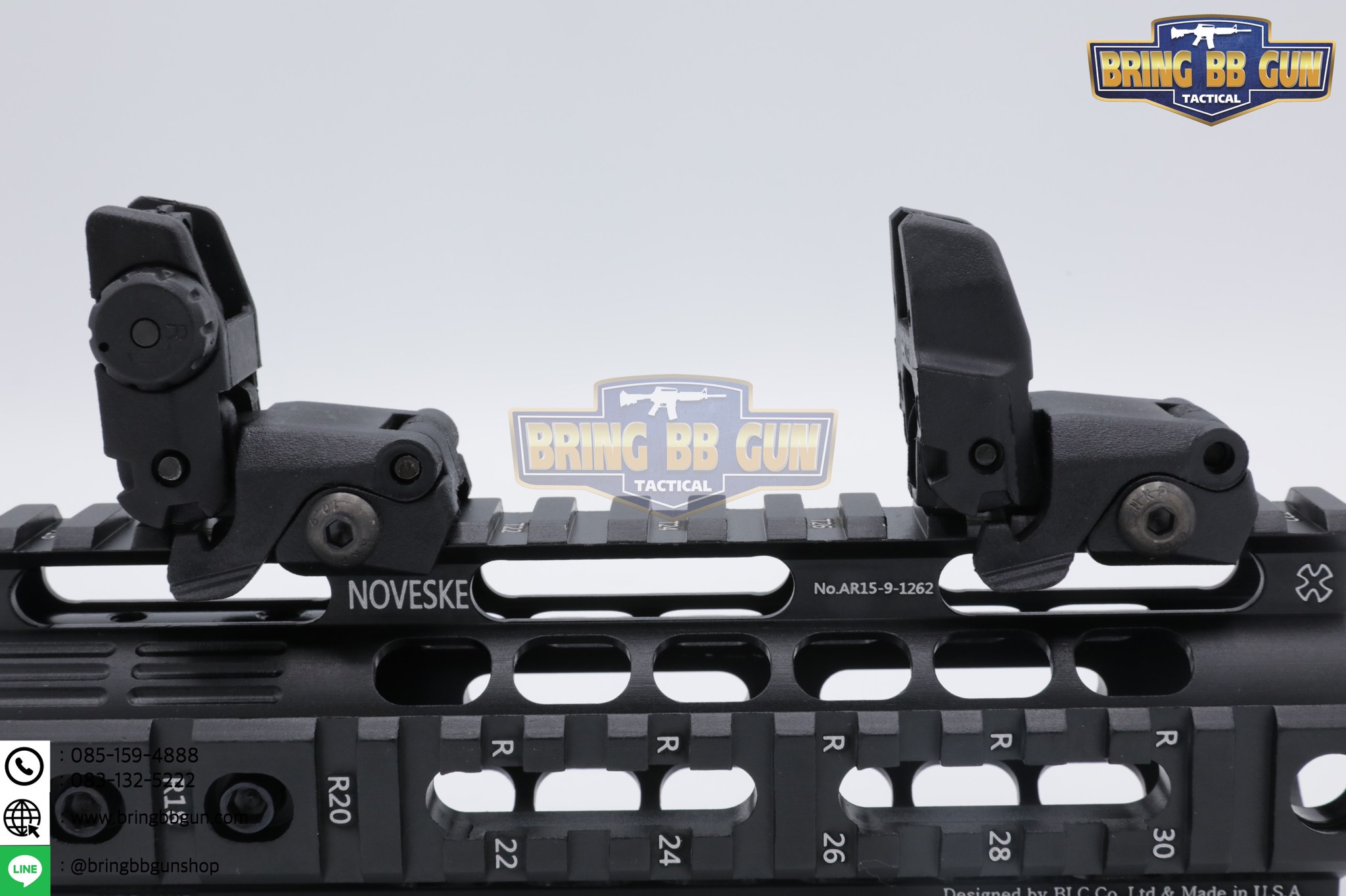 ศูนย์หน้า-หลังพับได้แบบพลาสติก ทรงMagpul รุ่น MBUS