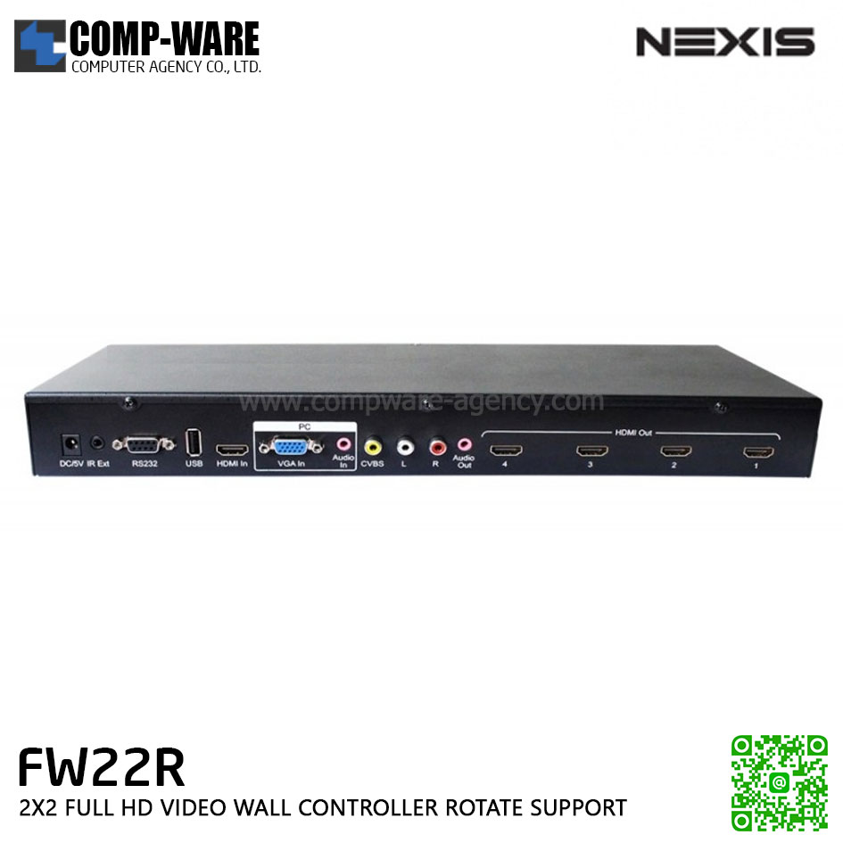 NEXIS FW22R 2X2 FULL HD VIDEO WALL CONTROLLER ROTATE SUPPORT (วิดีโอวอลล์ ที่กลับหัวจอบนได้)