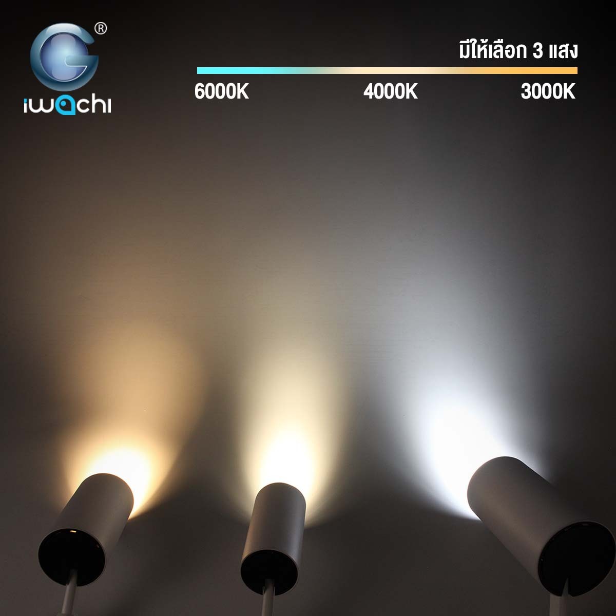 โคมไฟแทรคไลท์ บอดี้ขาว และ ดำ ขนาด10w มี แสงขาว แสงคลูไวท์ และ แสงวอมไวท์