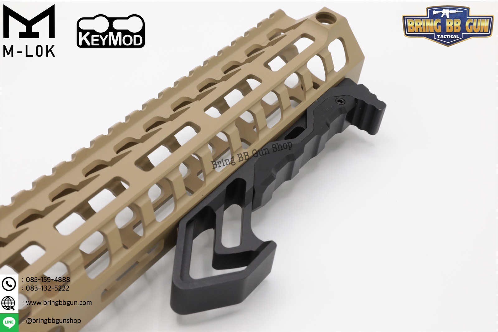 กริ๊ปมือหน้า Tyrant งาน CNC (ใช้ได้กับชุดหน้าระบบราง M-Lok และ Keymod)