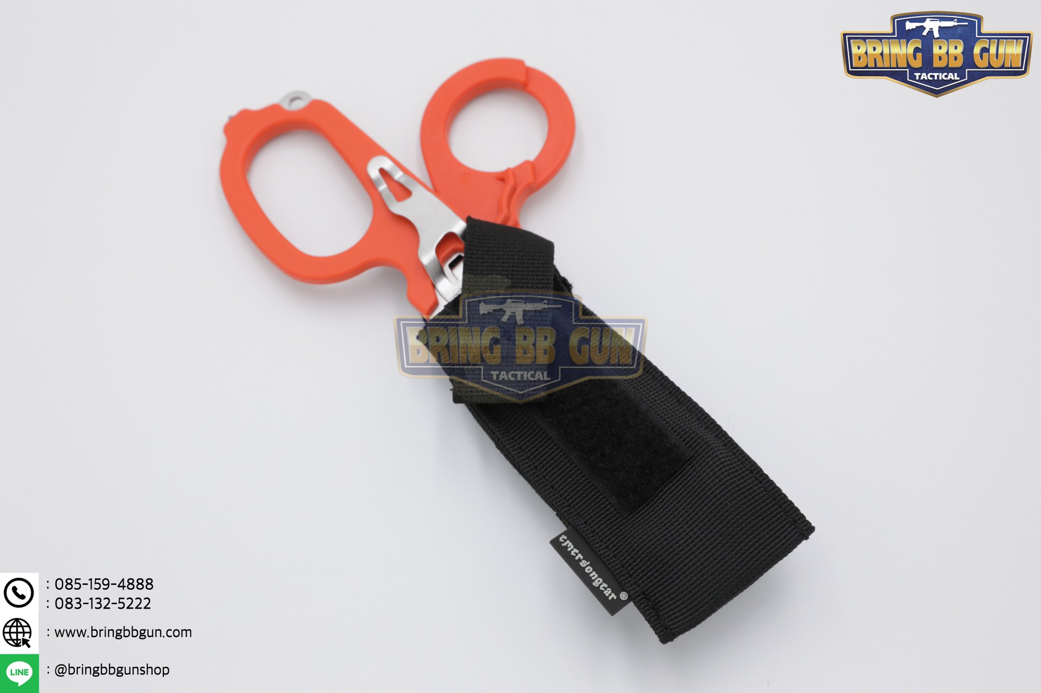 ซองใส่กรรไกรแพทย์สนาม ยี่ห้อ Emerson + กรรไกรแพทย์สนาม ทรง LM Raptor (Tactical EDC Scissor Pouch + Paramedic Scissors)